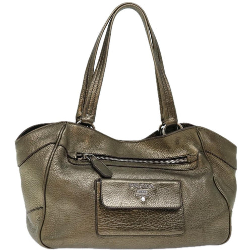 PRADA Shoulder Bag Leather Gold Tone  bs12202