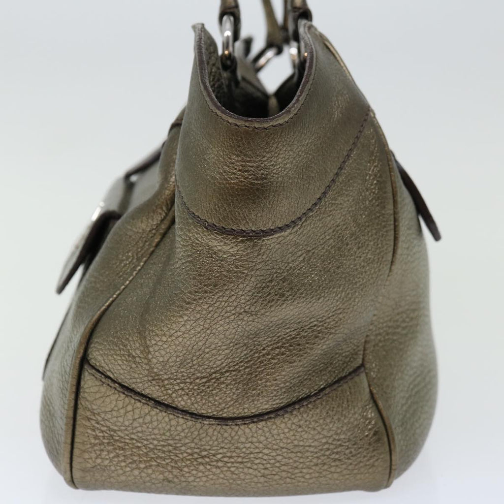 PRADA Shoulder Bag Leather Gold Tone  bs12202