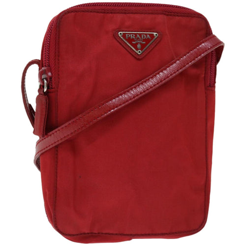 PRADA Shoulder Bag Nylon Red  bs12212