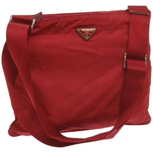 PRADA Shoulder Bag Nylon Red  bs12227