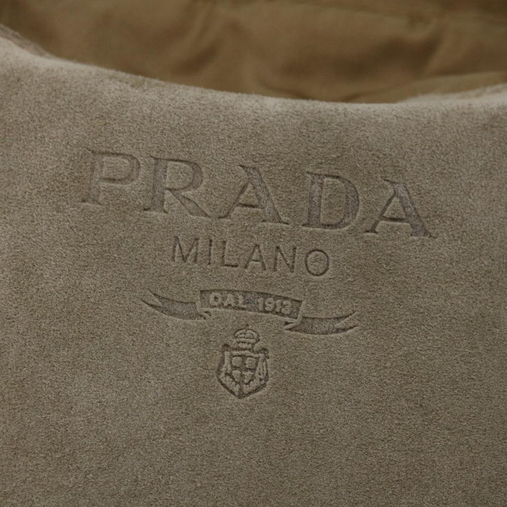 PRADA Hand Bag Suede Beige bs12252