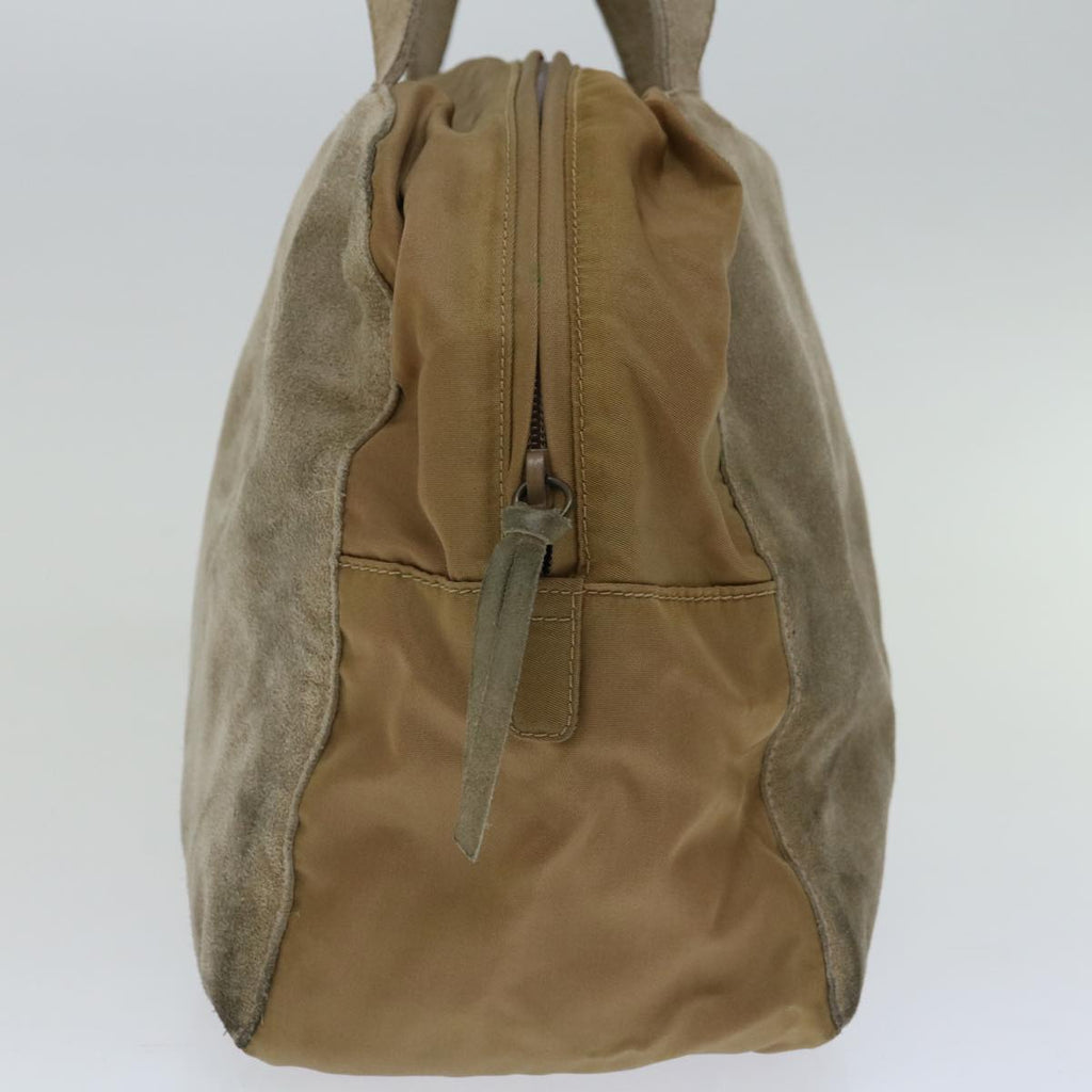 PRADA Hand Bag Suede Beige bs12252