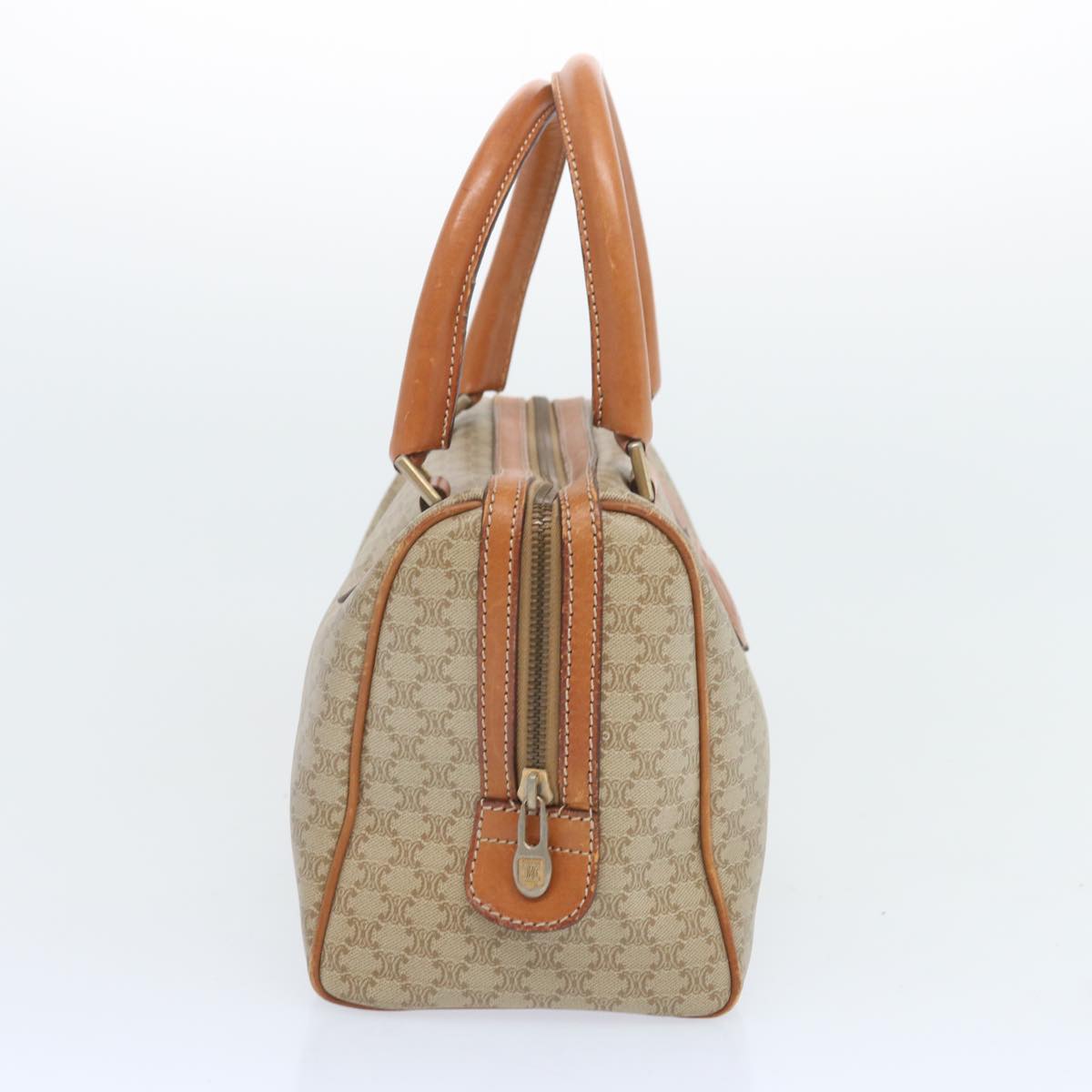 CELINE Macadam Canvas Boston Bag Beige  12260