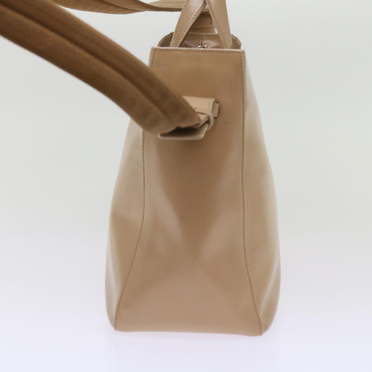 PRADA Hand Bag Leather 2way Beige  bs12261