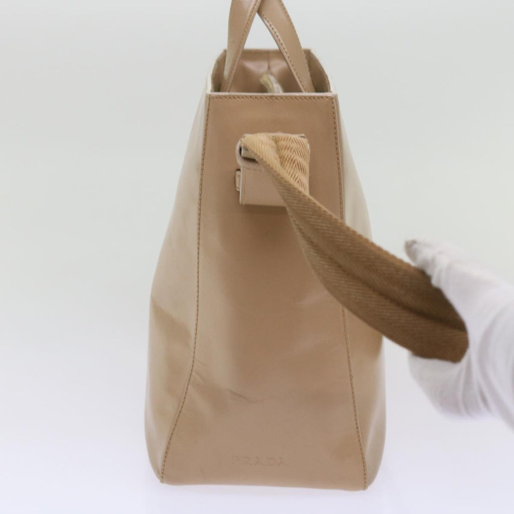 PRADA Hand Bag Leather 2way Beige  bs12261