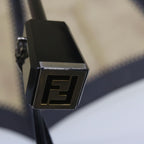 FENDI Zucchino Canvas folding Umbrella Nylon Gold Blackbs12295