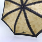 FENDI Zucchino Canvas folding Umbrella Nylon Gold Blackbs12295