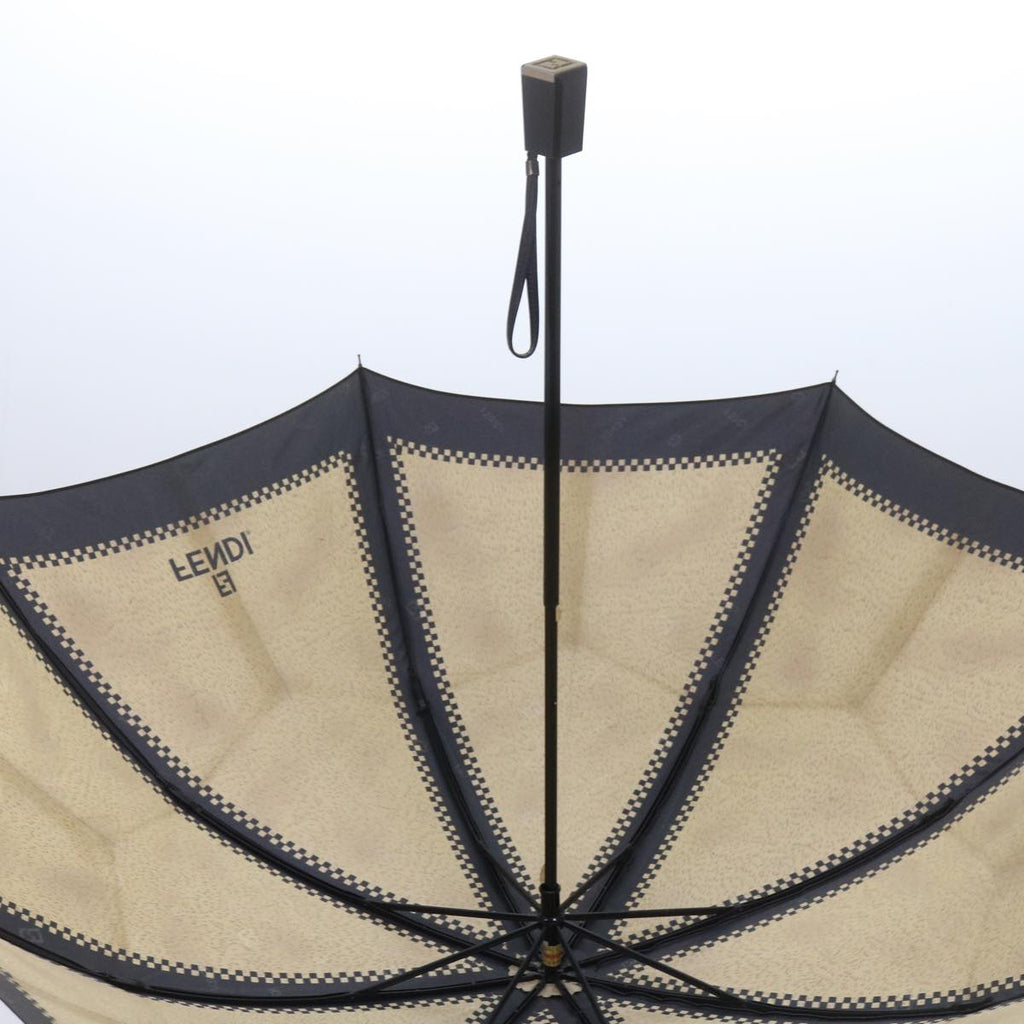 FENDI Zucchino Canvas folding Umbrella Nylon Gold Blackbs12295