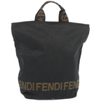 FENDI Hand Bag Canvas Blackbs12314