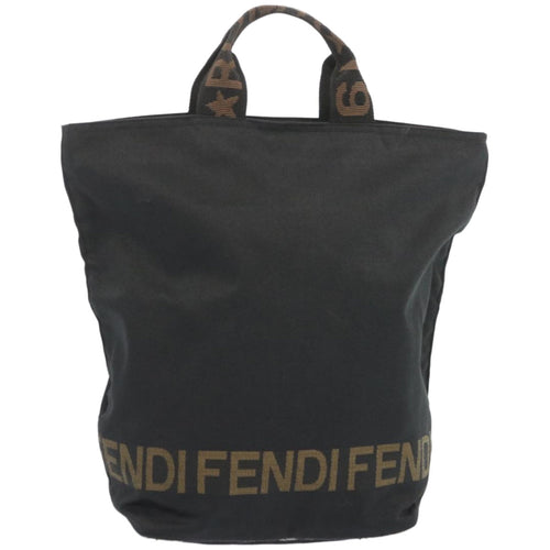 FENDI Hand Bag Canvas Blackbs12314