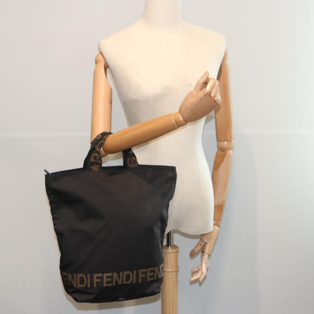 FENDI Hand Bag Canvas Blackbs12314