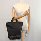 FENDI Hand Bag Canvas Blackbs12314
