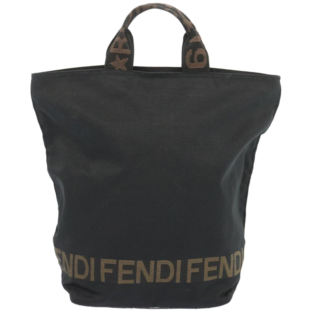 FENDI Hand Bag Canvas Blackbs12314