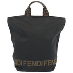 FENDI Hand Bag Canvas Blackbs12314