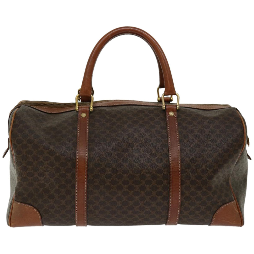 CELINE Macadam Canvas Boston Bag PVC Brown  12321