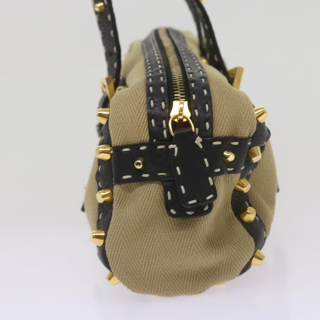 FENDI Hand Bag Canvas Beigebs12367