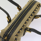 FENDI Hand Bag Canvas Beigebs12367