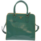 PRADA Hand Bag Leather 2way Turquoise Blue  bs12369