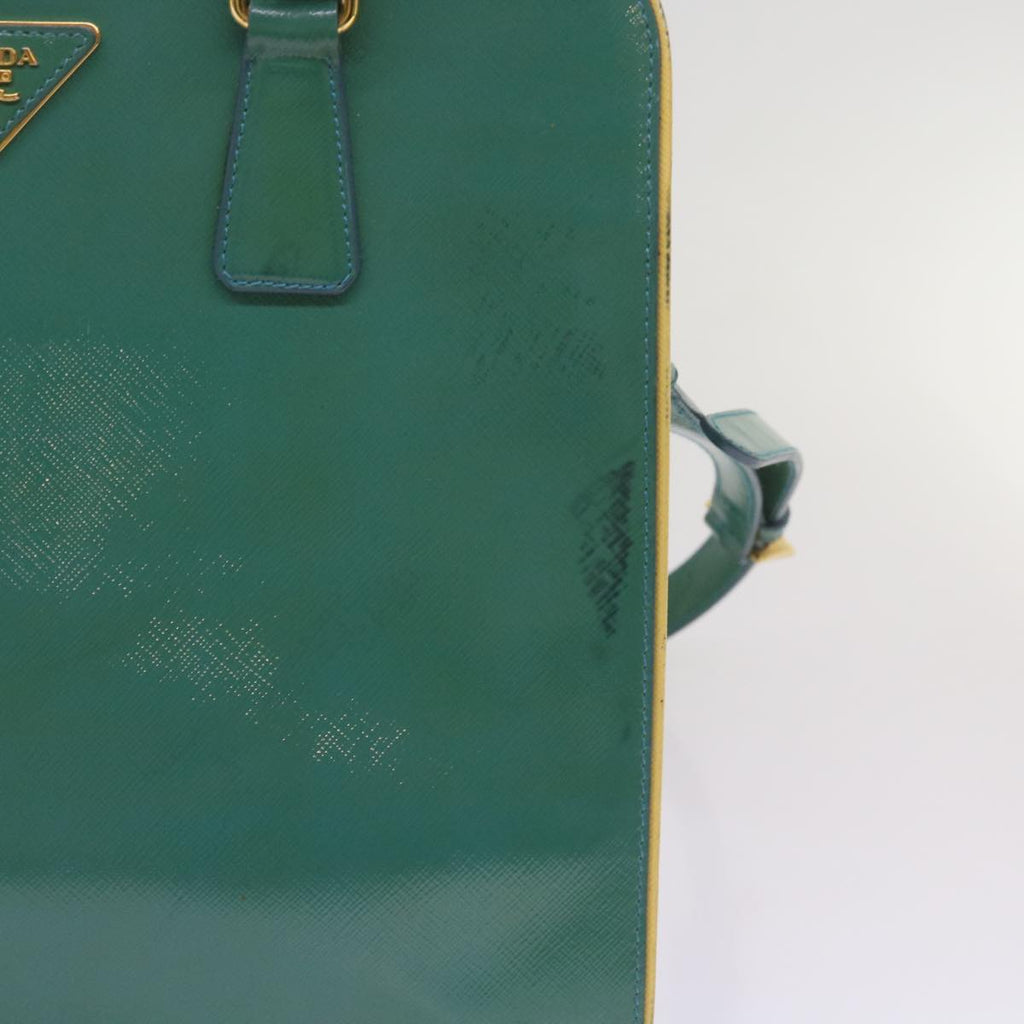 PRADA Hand Bag Leather 2way Turquoise Blue  bs12369