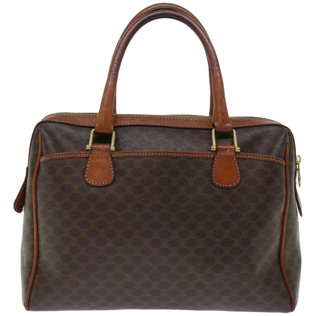 CELINE Macadam Canvas Hand Bag PVC Brown Auth bs12370