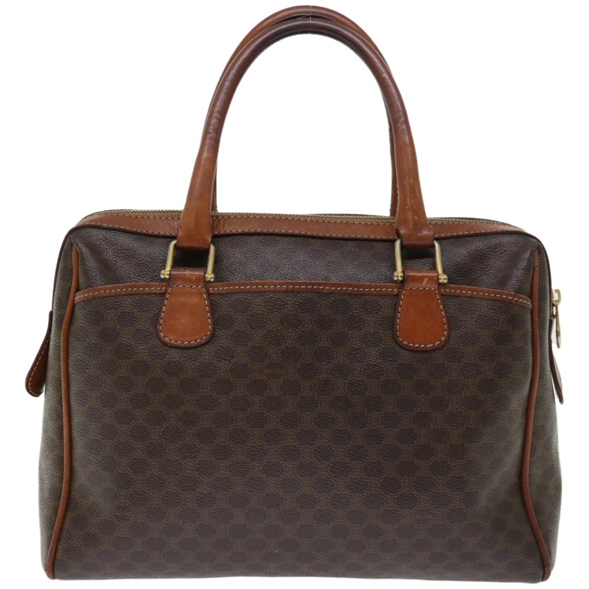 CELINE Macadam Canvas Hand Bag PVC Brown Auth bs12370