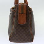 CELINE Macadam Canvas Hand Bag PVC Brown Auth bs12370