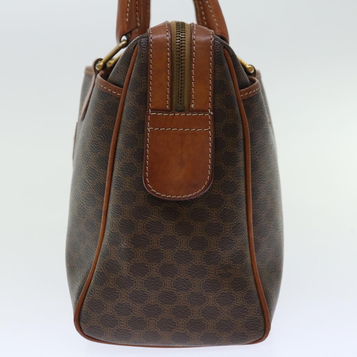 CELINE Macadam Canvas Hand Bag PVC Brown Auth bs12370