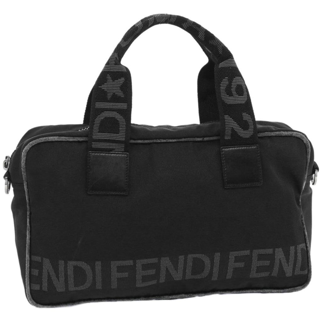FENDI Hand Bag Canvas Blackbs12372