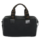 FENDI Hand Bag Canvas Blackbs12372