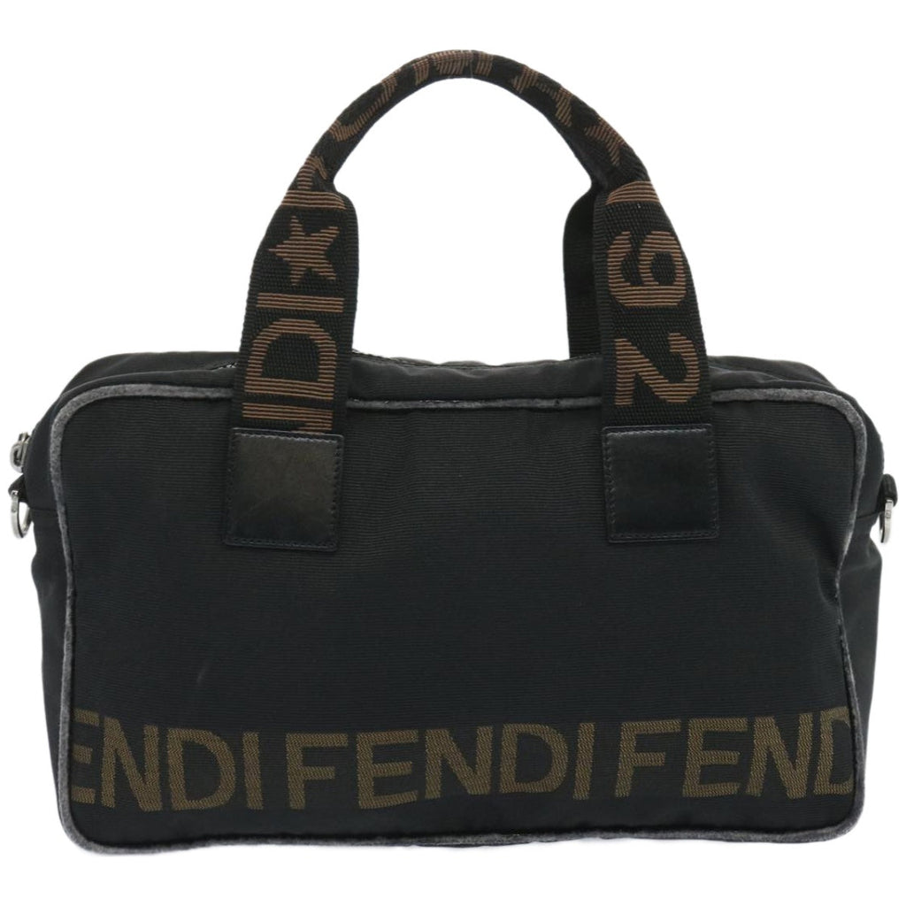 FENDI Hand Bag Canvas Blackbs12372