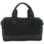 FENDI Hand Bag Canvas Blackbs12372