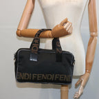 FENDI Hand Bag Canvas Blackbs12372
