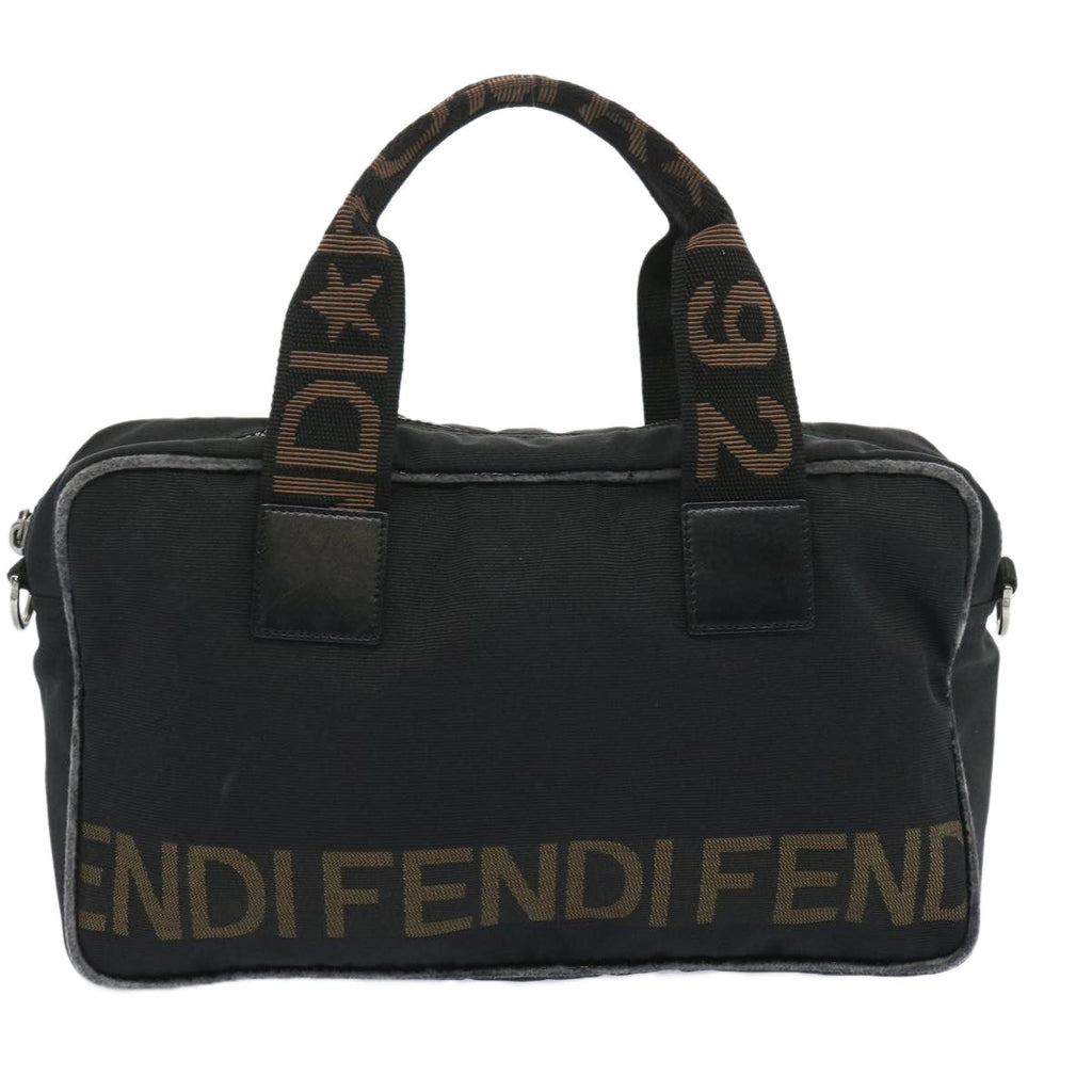 FENDI Hand Bag Canvas Blackbs12372