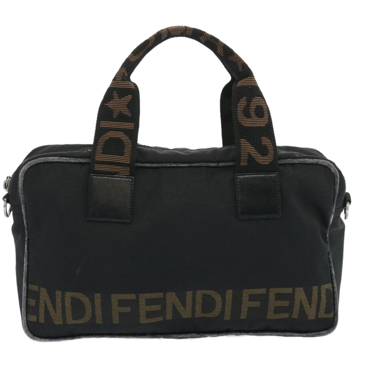 FENDI Hand Bag Canvas Blackbs12372