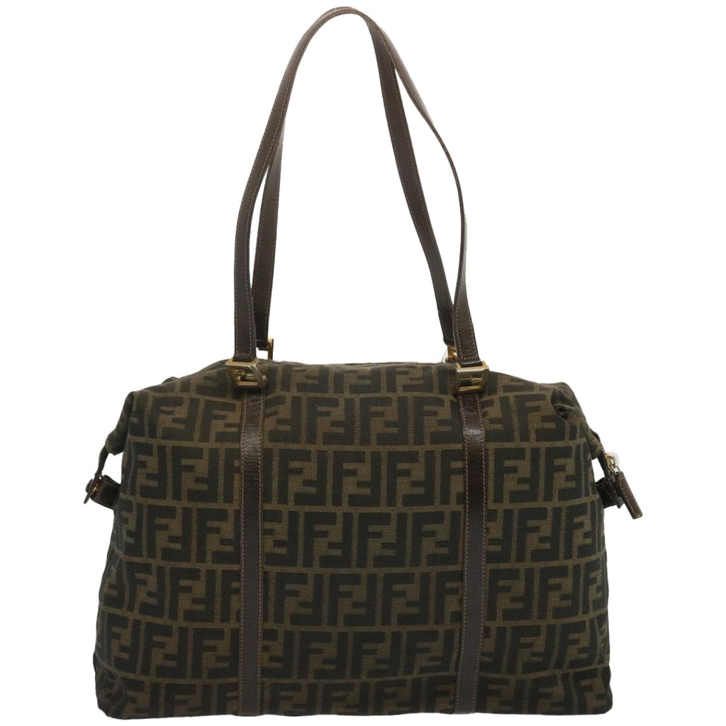 FENDI Zucca Canvas Tote Bag Black Brownbs12373