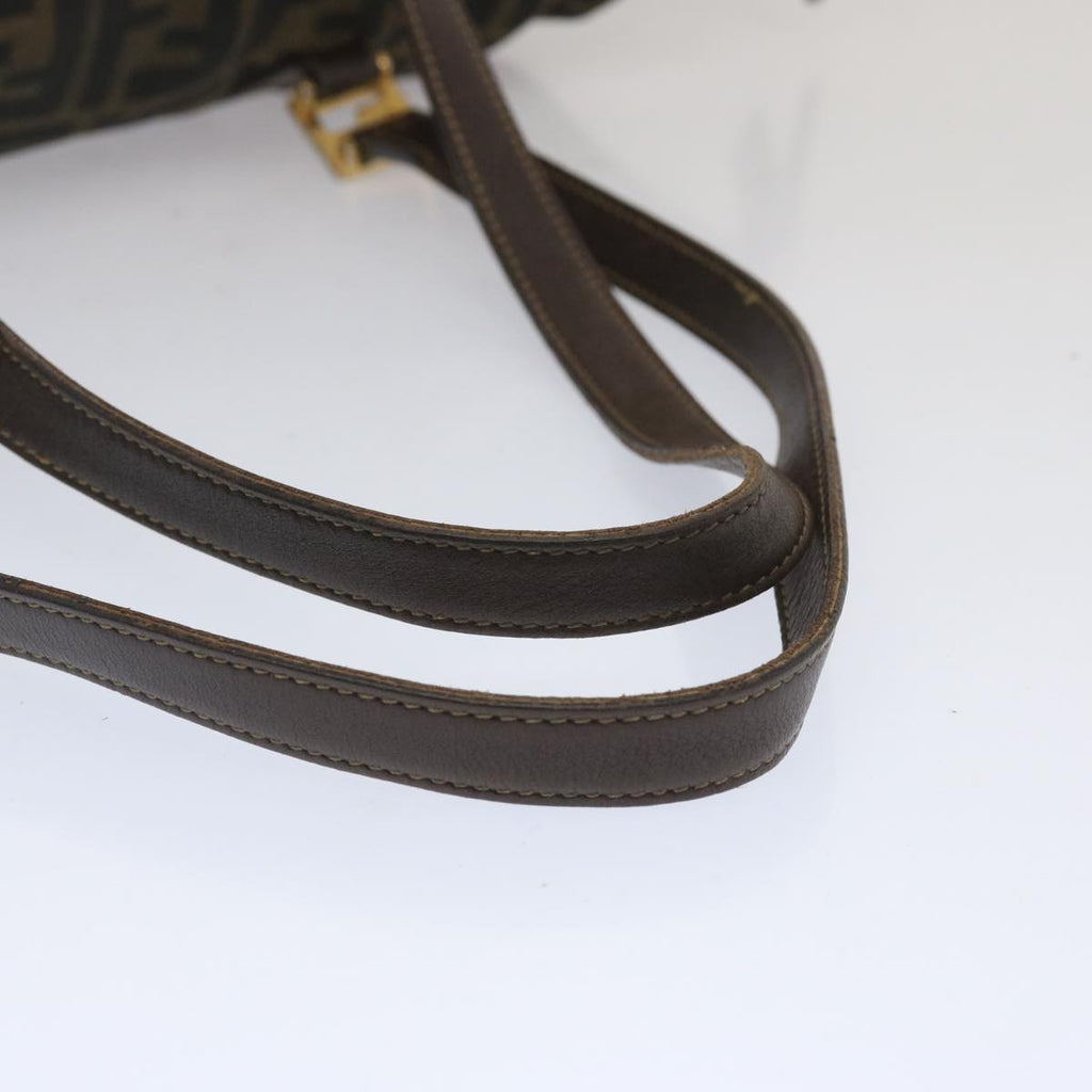 FENDI Zucca Canvas Tote Bag Black Brownbs12373