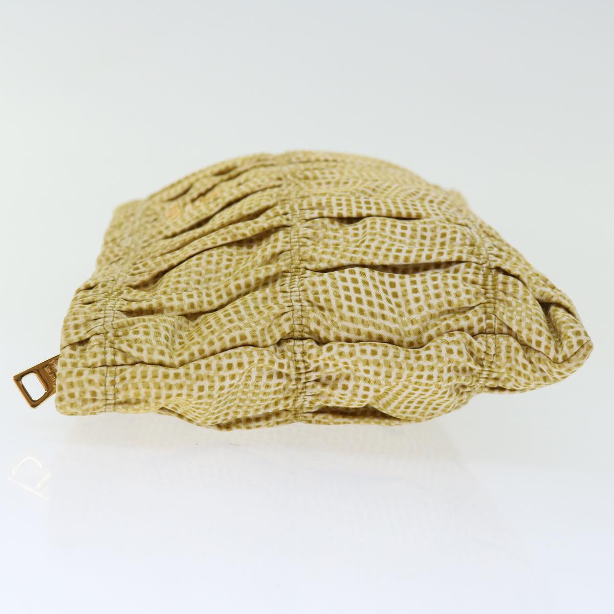 PRADA Clutch Bag Canvas Yellow  bs12376