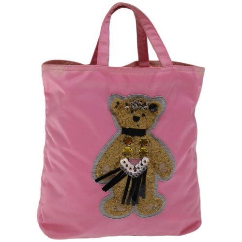 PRADA Hand Bag Nylon Pink  bs12381