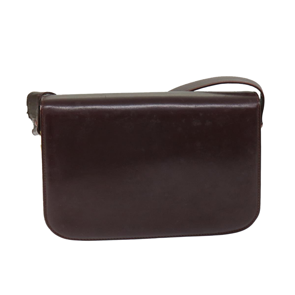 CELINE Shoulder Bag Leather Red  12455