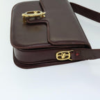 CELINE Shoulder Bag Leather Red  12455
