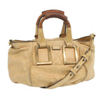 Chloe Etel Shoulder Bag Leather 2way Beige 02 10 50 bs12473