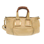 Chloe Etel Shoulder Bag Leather 2way Beige 02 10 50 bs12473