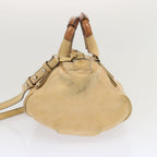 Chloe Etel Shoulder Bag Leather 2way Beige 02 10 50 bs12473