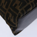 FENDI Zucca Canvas Hand Bag Black Brownbs12482