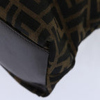 FENDI Zucca Canvas Hand Bag Black Brownbs12482