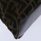 FENDI Zucca Canvas Hand Bag Black Brownbs12482