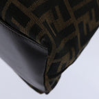 FENDI Zucca Canvas Hand Bag Black Brownbs12482