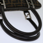 FENDI Zucca Canvas Hand Bag Black Brownbs12482