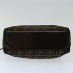 FENDI Zucca Canvas Hand Bag Black Brownbs12482