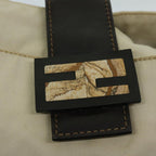FENDI Mamma Baguette Shoulder Bag Canvas Beigebs12544